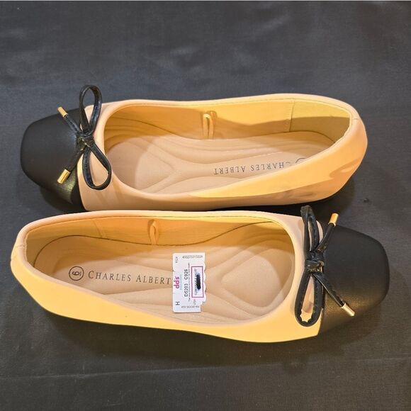 BRAND NEW CHARLES ALBERT TWO TONE BALLET BOWNOT FLAT SHOE - Picture 6 of 16